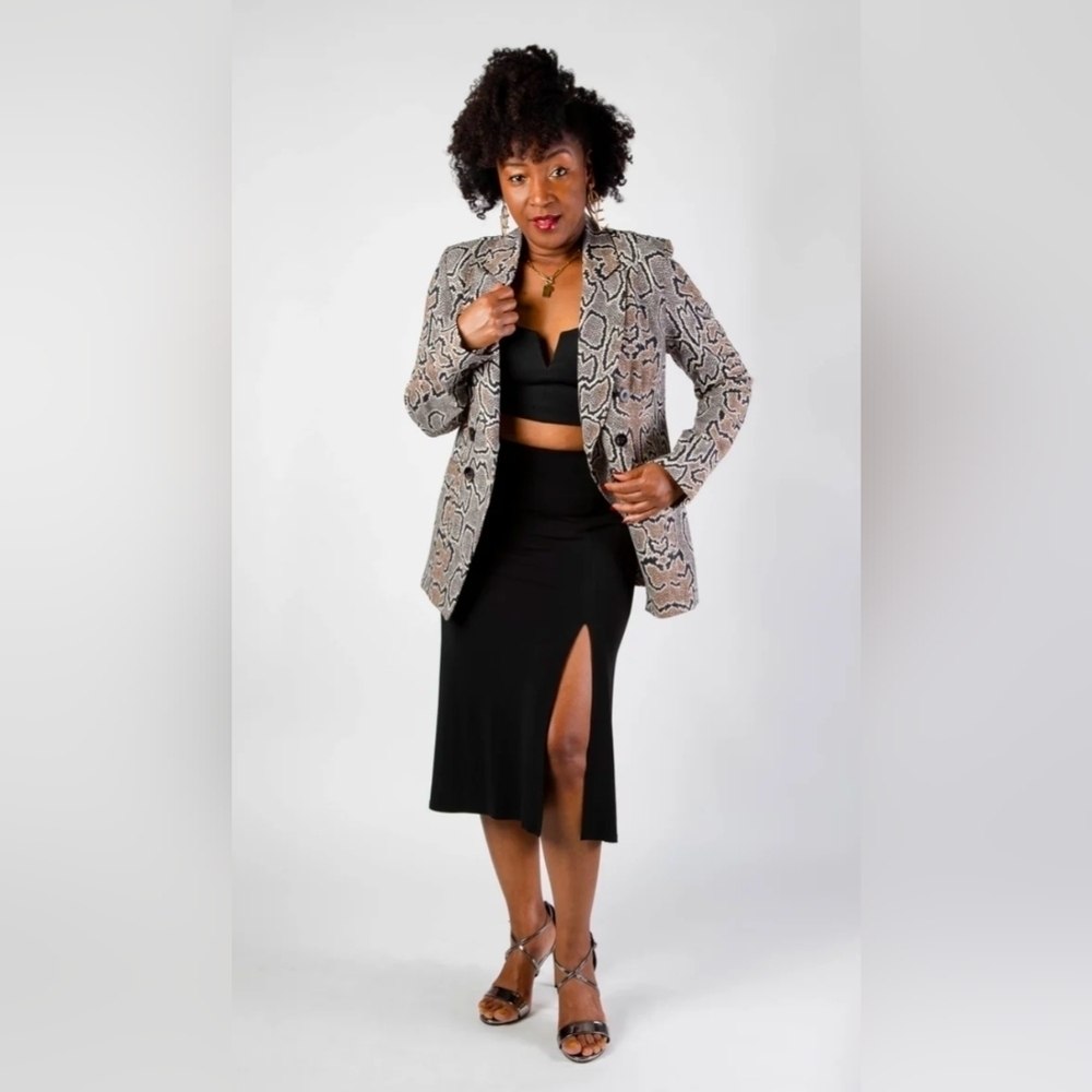 Cabi Samantha Python Blazer Double Breasted Style… - image 1